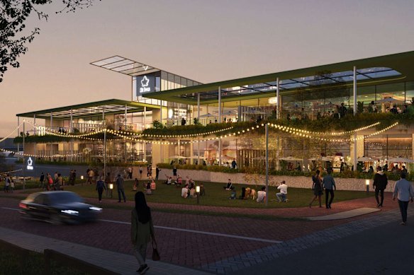 Artist impression of St Ives Shopping Village development. 