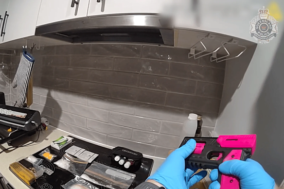 Officers seized the 3D-printed gun in a raid in Ipswich.