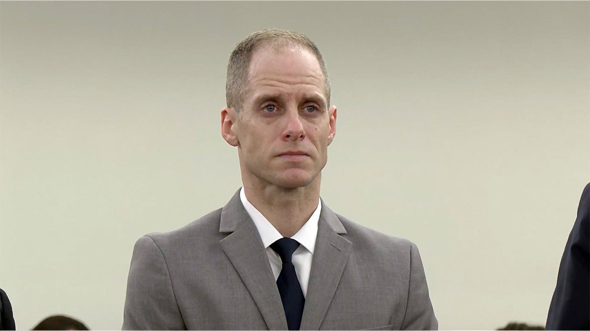 Caleb Flynn stands in a Miami County courtroom as the jury’s guilty verdicts are read in his Ohio murder trial.