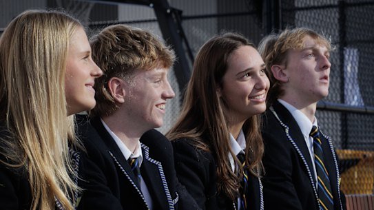 Students at Carey Baptist Grammar School, where PE is being studied by an equal number of male and female students.