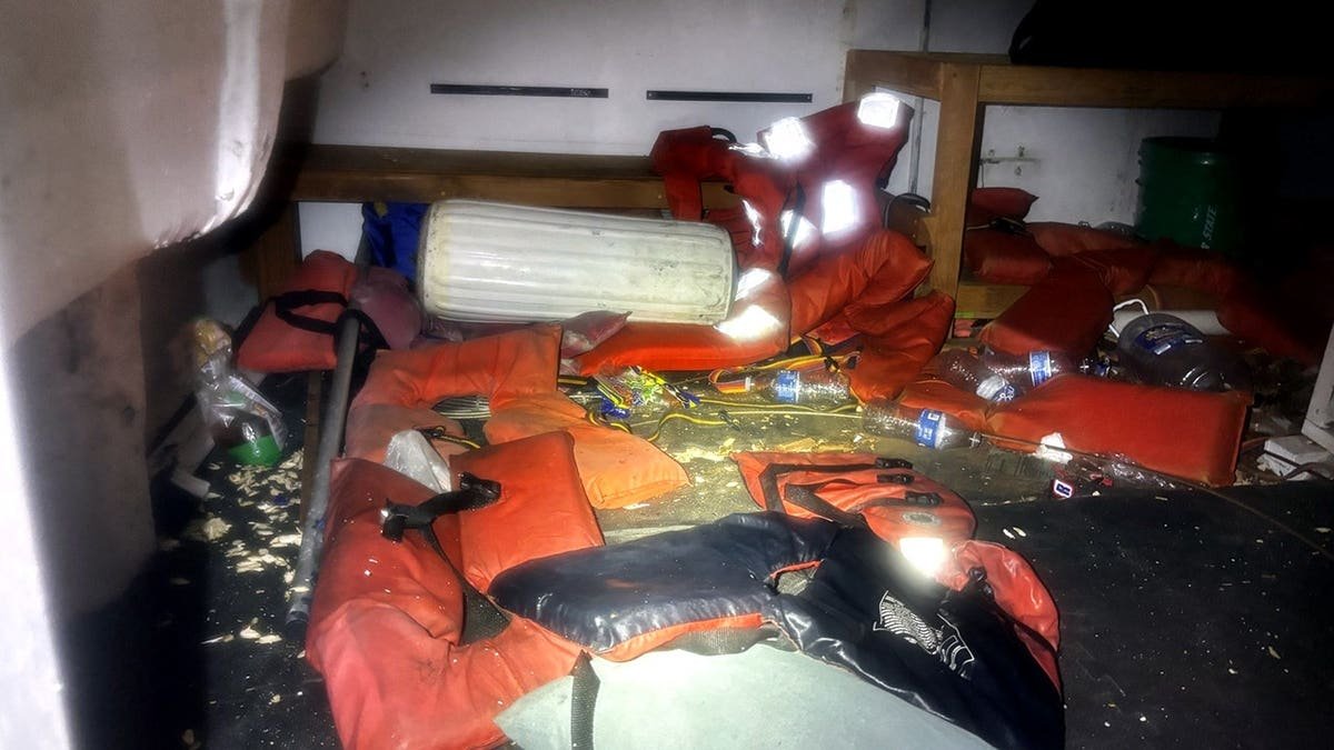interior of suspected migrant pleasure craft