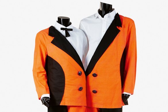 A Split Enz reunion costume from the early 1990s worn by Noel Crombie and Paul Hester. 