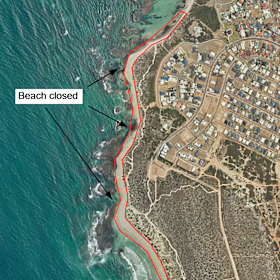 The beach closure.