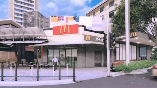 The new McDona;d’s planned for the West End entertainment precinct.