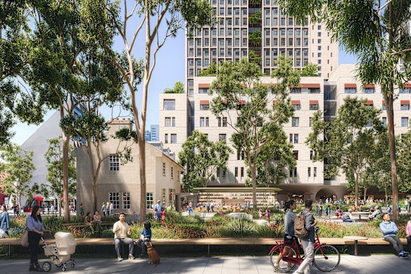 The development above and beside Parramatta’s metro station will comprise four buildings of up to 43 storeys.