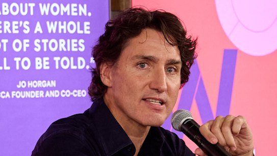 Justin Trudeau speaking about gender and politics at Mecca ahead of the Women Deliver summit earlier this year.