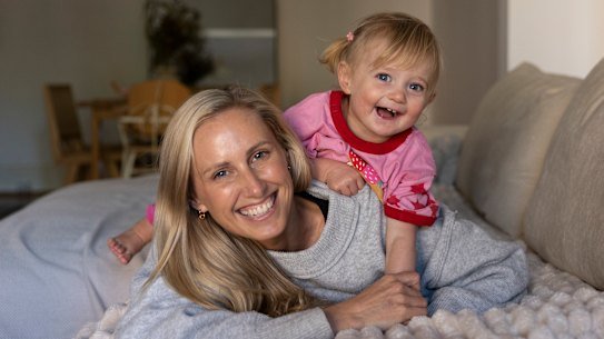 Elizabeth Adams-Cairns and her 18-month-old daughter, Romy.