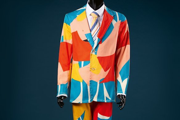 Curtain suit, 1980. Notes Noel Crombie: “I can’t imagine many people having curtains like this in 1980, but a lot of people I’ve since met can recall these fabrics because they had them at home.”