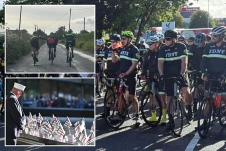 Hundreds ride 343 miles from Boston to Ground Zero to honor FDNY 9/11 heroes