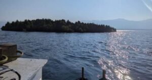 An island is floating around a B.C. reservoir — and it keeps disappearing