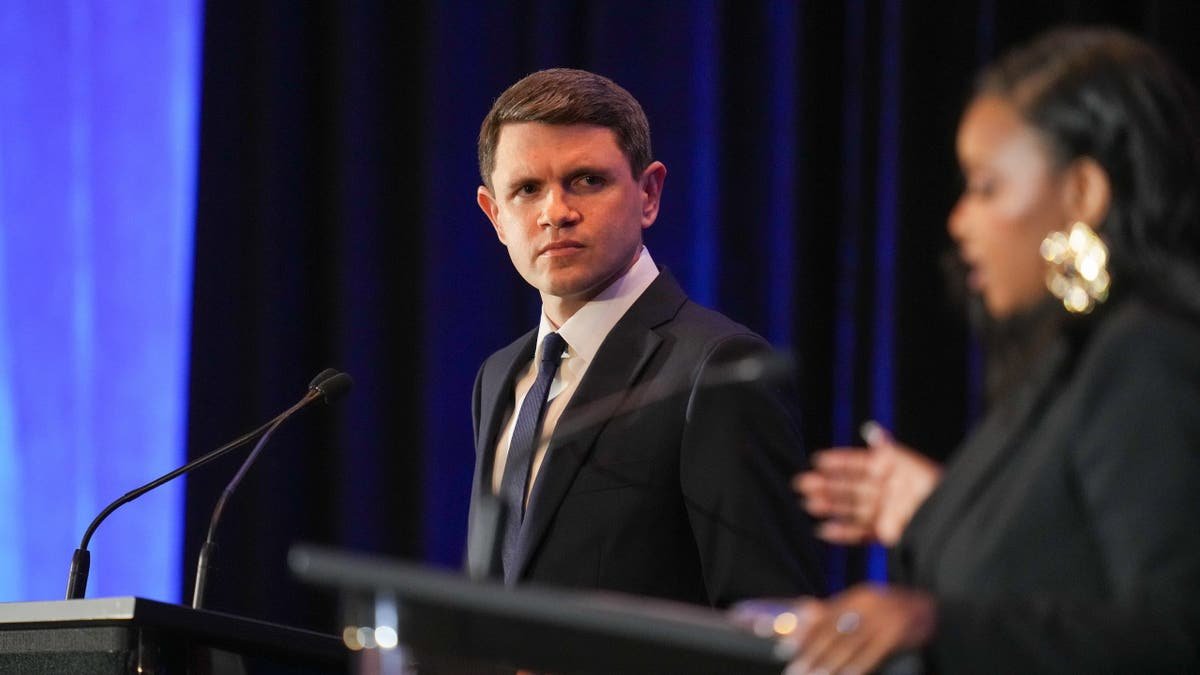 James Talarico in a debate