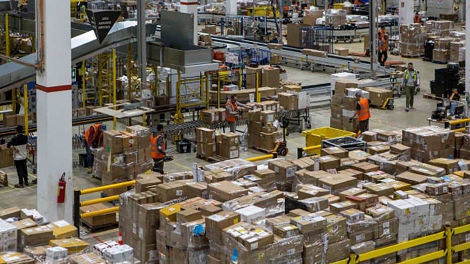 An Amazon warehouse.