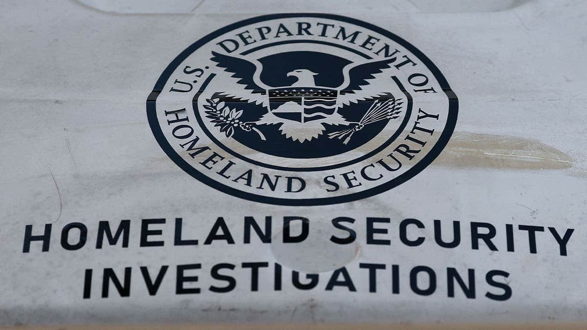Homeland Security Investigations logo displayed during security preparations for Super Bowl LIX in New Orleans