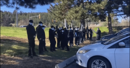 Masked group seen on B.C. First Nation land are ‘cowards,’ officials say