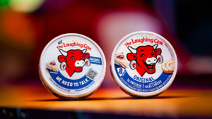 The Laughing Cow ditches iconic smile and teases cheese shoppers with cryptic message on packaging The Laughing Cow ditches iconic smile and teases cheese shoppers with cryptic message on packaging