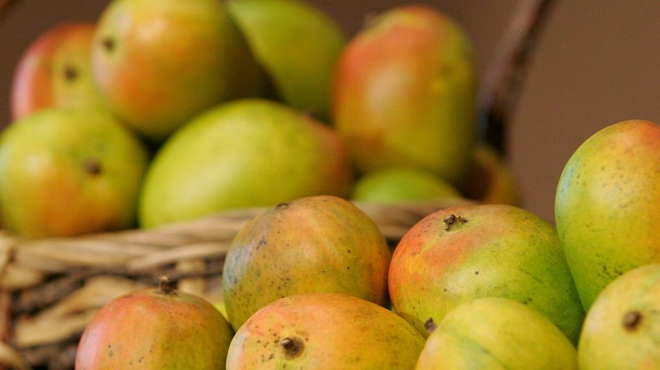 mangos in basket