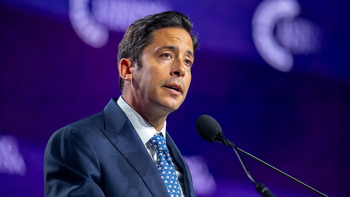 Michael Knowles speaks at a memorial event marking one year since Charlie Kirk's shooting death.