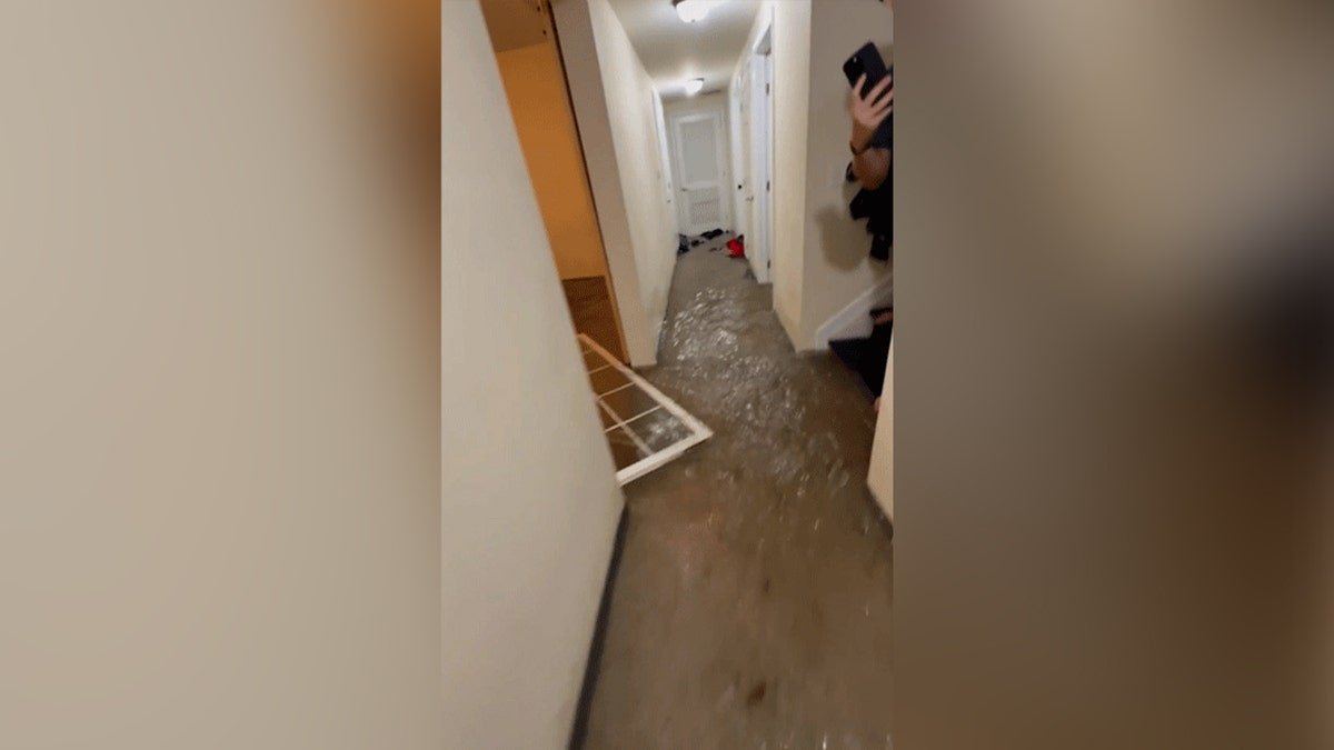 floodwaters enter entire basement floor and hallways