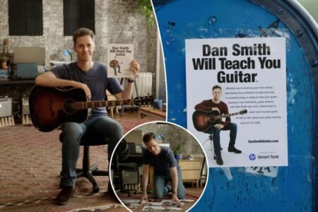 Exclusive | Iconic NYC guitar teacher known for his no-frills flyers lands Times Square billboard after 30 years Exclusive | Iconic NYC guitar teacher known for his no-frills flyers lands Times Square billboard after 30 years