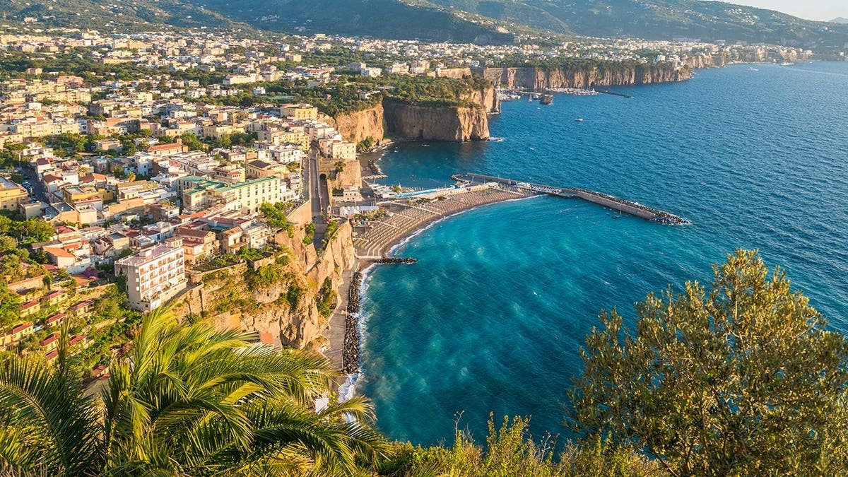 Sorrento coastline with buildings along the Amalfi Coast.