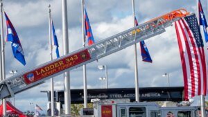 Steel Across America ends its cross-country 9/11 memorial at NY Giants game Steel Across America ends its cross-country 9/11 memorial at NY Giants game