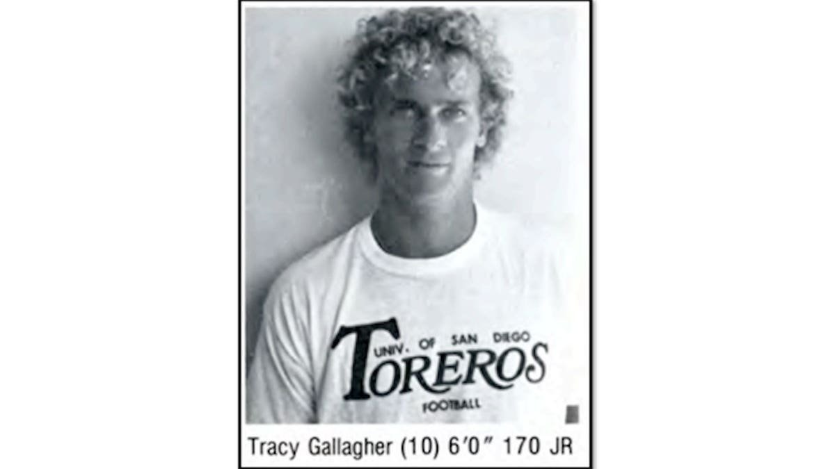 Trace Gallagher in his college football uniform.