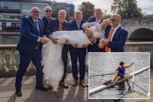 Quick-thinking rowers save day after bride’s veil blows into river: ‘We just found it hilarious’