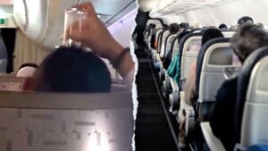 Passenger’s bizarre use of drinking glass on flight leaves travelers horrified